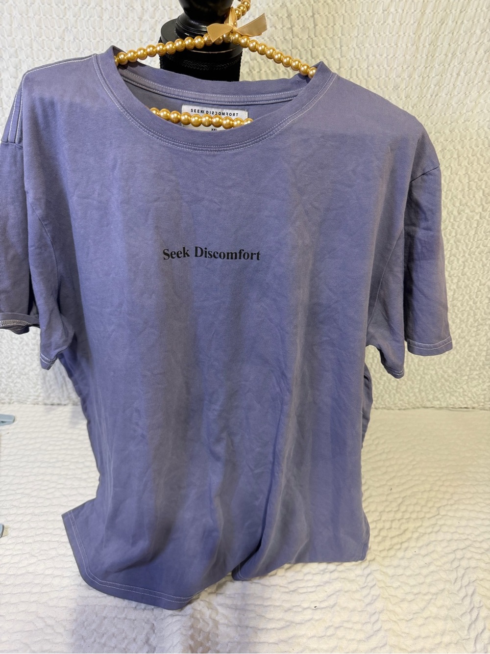Seek Discomfort Short Sleeve Crewneck Tee in Faded Purple